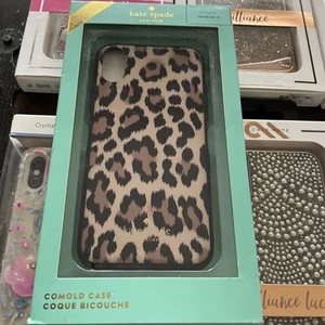 Kate Spade New York Womens Classic Leopard Black iPhone X/XS Case - Picture 1 of 5