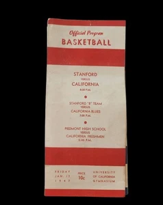 Vtg. 1947 Basketball Program Stanford Vs California With Score Card - Picture 1 of 2