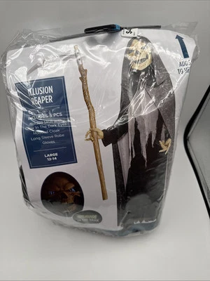 Illusion Reaper Parca Calavera Esqueleto Miedo Fantasía Disfraz Halloween Niño Disfraz Foto 1 de 4