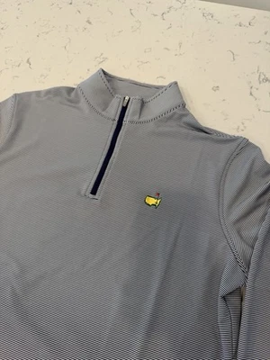 Masters Peter Millar 1/4 Zip Pull Over. Masters Tournament. Medium. Great. - Image 1 of 4