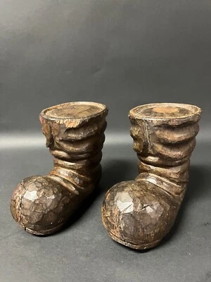 SANTA CLAUS  BOOTS PAPER MACHE MOLD/SCULPTURE - Image 1 of 4