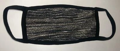 Shiny Velvet Black Face Mask Washable Cotton Blend Safe Stretchy Adult Masks - Image 1 of 4