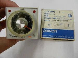 New Omron H3BG-8 Time Relay 250 Vac 5 Amp 50/60 Hz    J1 - Picture 1 of 5
