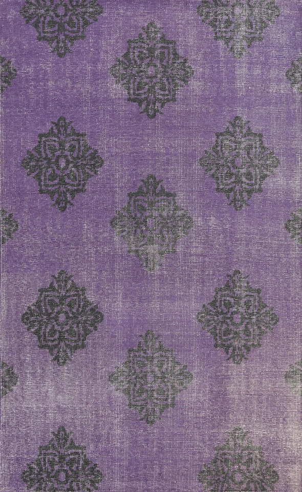 PURPLE Modern Oushak Oriental Area Rug Vintage Style Handmade Wool Carpet 6x9 ft - Image 1 of 4