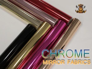 Patent CHROME MIRROR Glossy Vinyl TPU Leatherettes Fabric 54" wide (BTY) - Picture 1 of 49