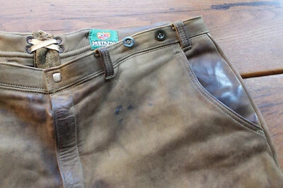 Solide patinierte vintage Meindl Lederhose in einer H 114 vom Trachtenverein... - Bild 1 von 4