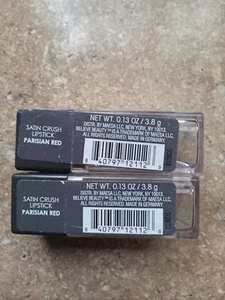 Believe Beauty Lipstick Satin Crush Parisian Red Texture Lip Stick.13oz LOT OF 2 - Picture 1 of 3