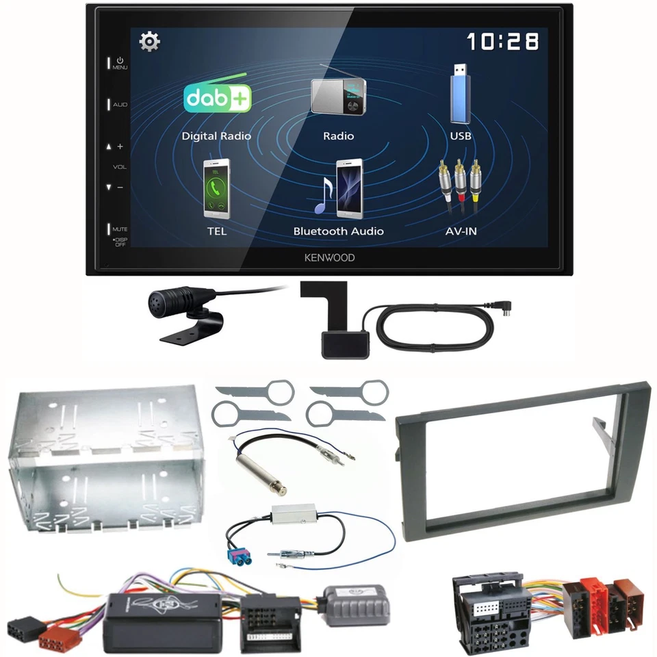 Kenwood DMX129DAB DAB+ Bluetooth USB Einbauset für Seat Exeo Audi A4 B6 B7 - Bild 1 von 1