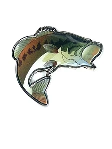 Bass Large Mouth Fish 1 inch Enamel Hat Pin EE00248 F7D8U - Picture 1 of 2