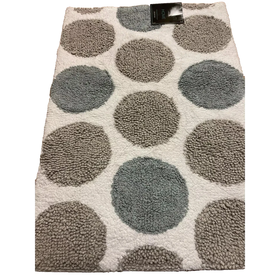 Avanti Home Dotted Circles Bath Rug 20in x 30in 100% Cotton Pile - Image 1 of 3