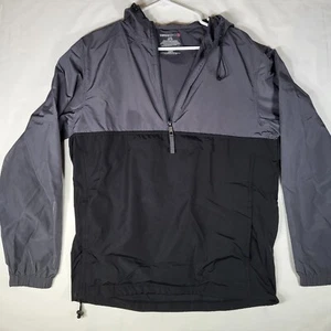 Chaqueta cortavientos Swiss Tech para hombre pequeña 1/4 cremallera negra gris claro impermeable - Imagen 1 de 9