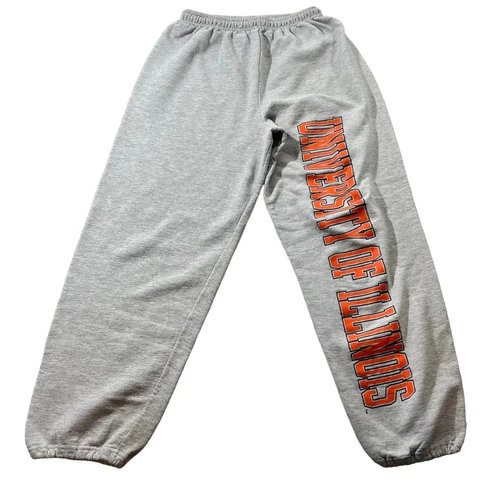 Fighting Illini Pants Mens Small Gray Illinois Joggers Sweatpants Athleisure Cover