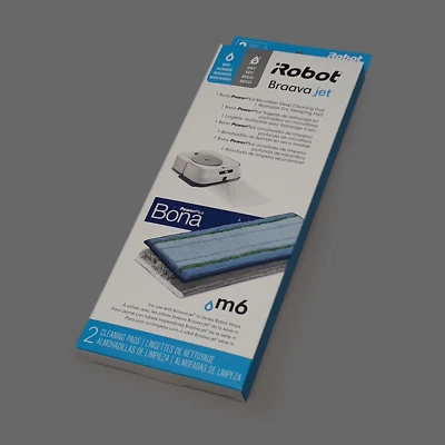 IROBOT Brava Jet Cleaning Pads Comes w/ 1 Wet pad & 1 Dry Pad OEM Blue/Grey (New - Image 1 of 4