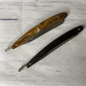 2 maquinillas de afeitar rectas de colección Challenge Cutlery Co. tierra hueca alemana y Pakistán - Imagen 1 de 16
