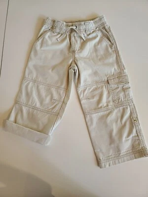 Pantalones cargo caqui Gymboree para niños cintura elástica con corbata piernas ajustables S 4  Foto 1 de 4
