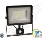 DE- V-TAC 30W LED Floodlight with Sensor SLIM Cool White - V5716