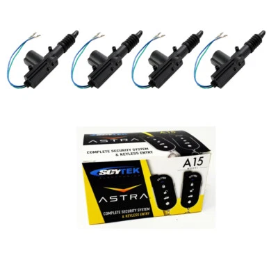 Scytek A15  1-way Keyless entry Car Alarm Security System +4 Door Lock actuators - Image 1 of 4