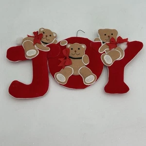 Decorazione natalizia orsacchiotto da appendere a parete vintage in tessuto gioia - Foto 1 di 9