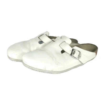Zuecos Birkenstock para hombre Boston EU43 US10 cuero blanco punta cerrada mulas  Foto 1 de 4
