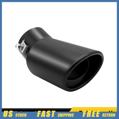 Tubo silenciador de escape con punta de coche revestimiento de acero inoxidable negro se adapta a 1,75-2,5 pulgadas EE. UU. Foto 1 de 4