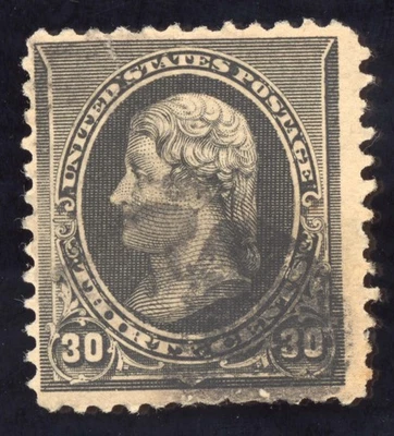 US Scott 228 Usado 30c Negro Thomas Jefferson Lote E632 sellos bhmstamps Foto 1 de 2