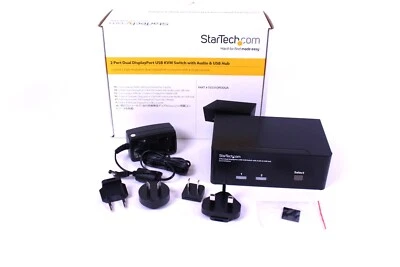 StarTech 2 Port DisplayPort Dual-Monitor KVM-Switch Umschalter mit Audio & USB - Bild 1 von 4