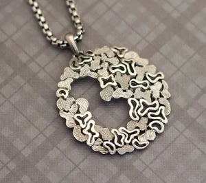 Crescent Moon Vintage Necklace 32 inch -G3 - Picture 1 of 4