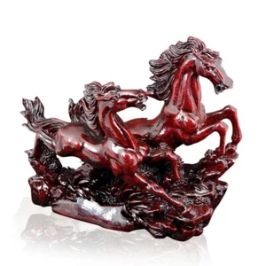 Two Red/Cherry Running Horses, Red Horse Statue for Vastu, Victory Horses ll - Picture 1 of 5