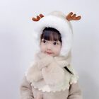 Solid Color Christmas Plush Hat With Scarf Children Bomber Hat Korean Cap