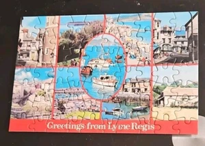 Rare Jigsaw Puzzle Postcard Greetings From Lyme Regis 70 Piece Complete No Box - Picture 1 of 4