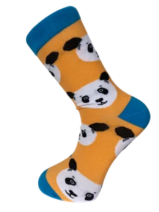 Frederick Thomas orange peach mens cotton socks with panda design - Picture 1 of 1