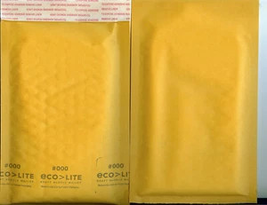 Set of 25- #000 self Adhesive Eco lite Kraft Bubble Mailers, 4" x 8" - Picture 1 of 1