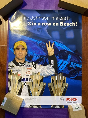 Vintage Jimmy Johnson makes it 3 in a Row Bosch Poster Cover