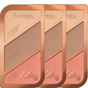 RIMMEL Kate Sculpting Contouring Highlighter Palette - 002 Coral Glow*PACK OF 3* - Picture 1 of 7