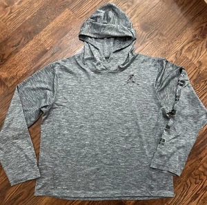 Jordan Boys Shirt XL  Gray DriFit Youth Spellout Train Jump Man Nike Hooded - Picture 1 of 7