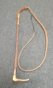 Vintage Swaine and Co Riding Crop Whip Antler Handle 68" long - Picture 1 of 22