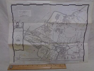 Vintage Map Southampton NY wes mumford 1960 ? 1964 ? vintage OLD used - Image 1 of 4