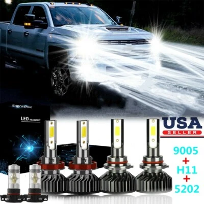 For Chevrolet Colorado 2015-2019 LED Headlight Bulbs Hi+Lo Beam+Fog Lights Combo - Image 1 of 4