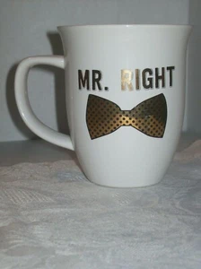 PORCELAIN 10 STRAWBERRY STREET "MR. RIGHT" MUG W/ MUSTACHES AROUND THE RIM. - Picture 1 of 3