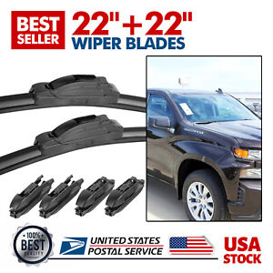 2PCS All Season Front Windshield Wiper Blades 22"+22" For Acura NSX 2001-2005