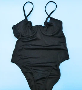 Victorias Secret Small Black Underwired Padded One Piece Swim Beach Swimsuit New - Picture 1 of 4