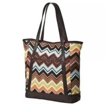 Bolso de Mano Grande de Lona de Diseñador MISSONI para Target Chevron Bolso de Trabajo Laptop Foto 1 de 4