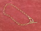 Vintage Jewellery Yellow Gold Charm Chain Bracelet Jewelry 18 cm T Bar