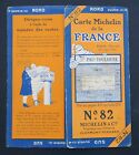 Carte MICHELIN old map n° 82 PAU TOULOUSE 1925 Guide Bibendum pneu tyre