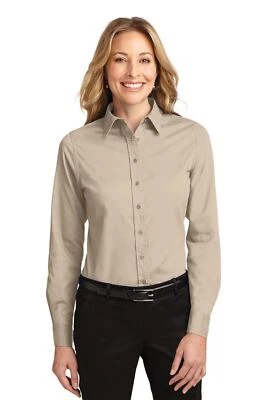 Camisa de vestir Port Authority para mujer manga larga con botones fácil cuidado L608 Foto 1 de 3