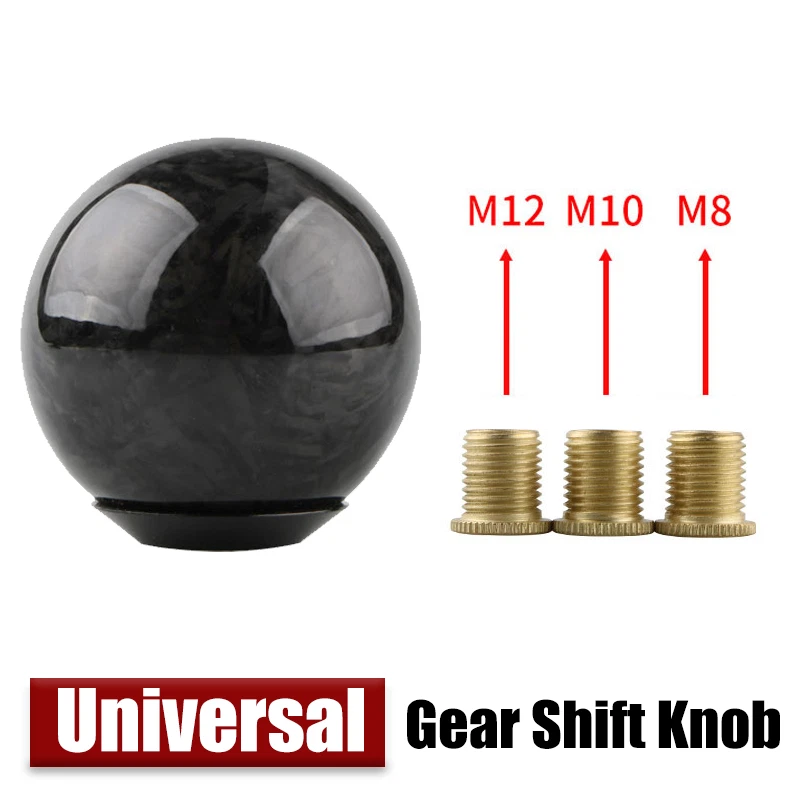 Universal Carbon Fiber Aluminum Alloy Car Manual MT Gear Shift Knob Shifter - Image 1 of 4