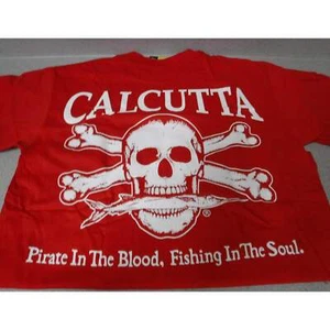 New Authentic Calcutta Short Sleeve Red Shirt/ Original Logo with P.I.T.B-Medium - Picture 1 of 3
