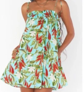 Show Me Your Mumu - Nuevo con etiquetas Mini Vestido Angel Picante Verde azulado Multi Talla GRANDE - Imagen 1 de 5