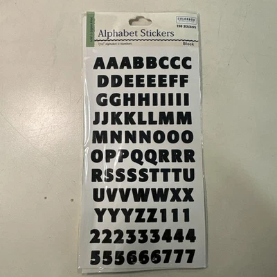 Colorbok PEGATINAS ALFABETO NEGRO Y NÚMERO 7/16” Talla 198 Pegatinas Paquete de 4 Foto 1 de 4