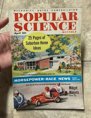 Vintage Popular Science April 1955 Suburban Home Ideas - Image 1 of 4